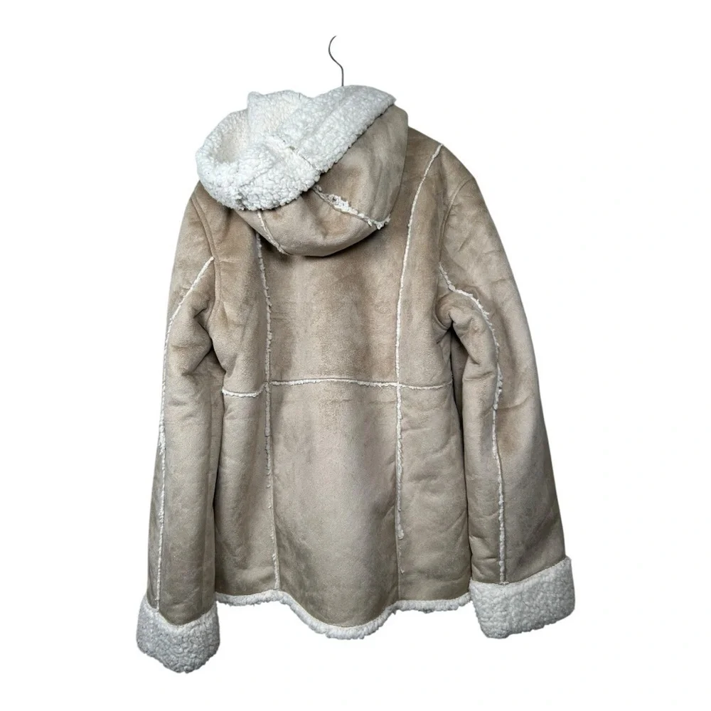 JUSTICE Girls Button-Up/Zip-Up Jacket with Hood & Pockets (Size 14 - Tan)